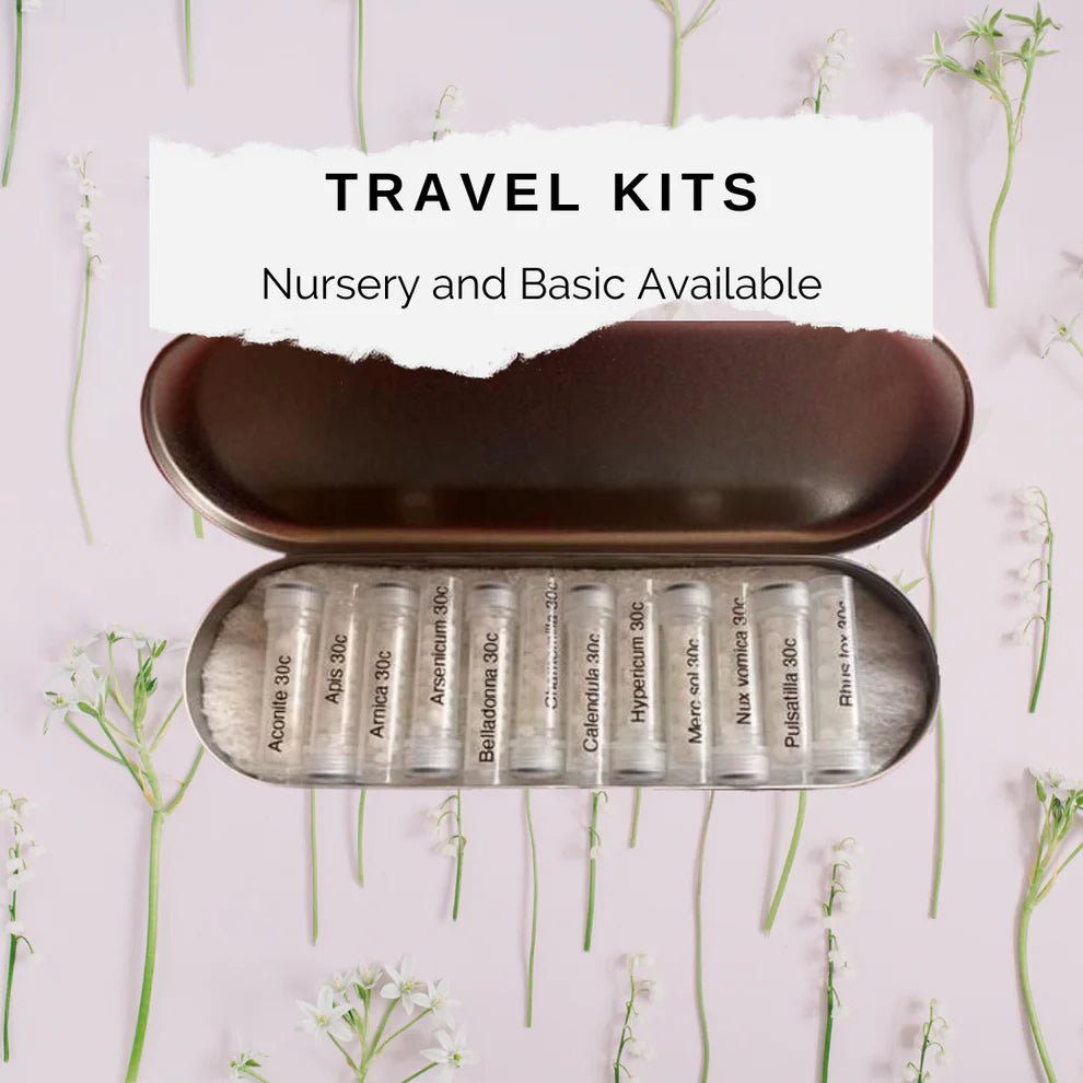 homeopathy travel kit containing a multitude of remedies